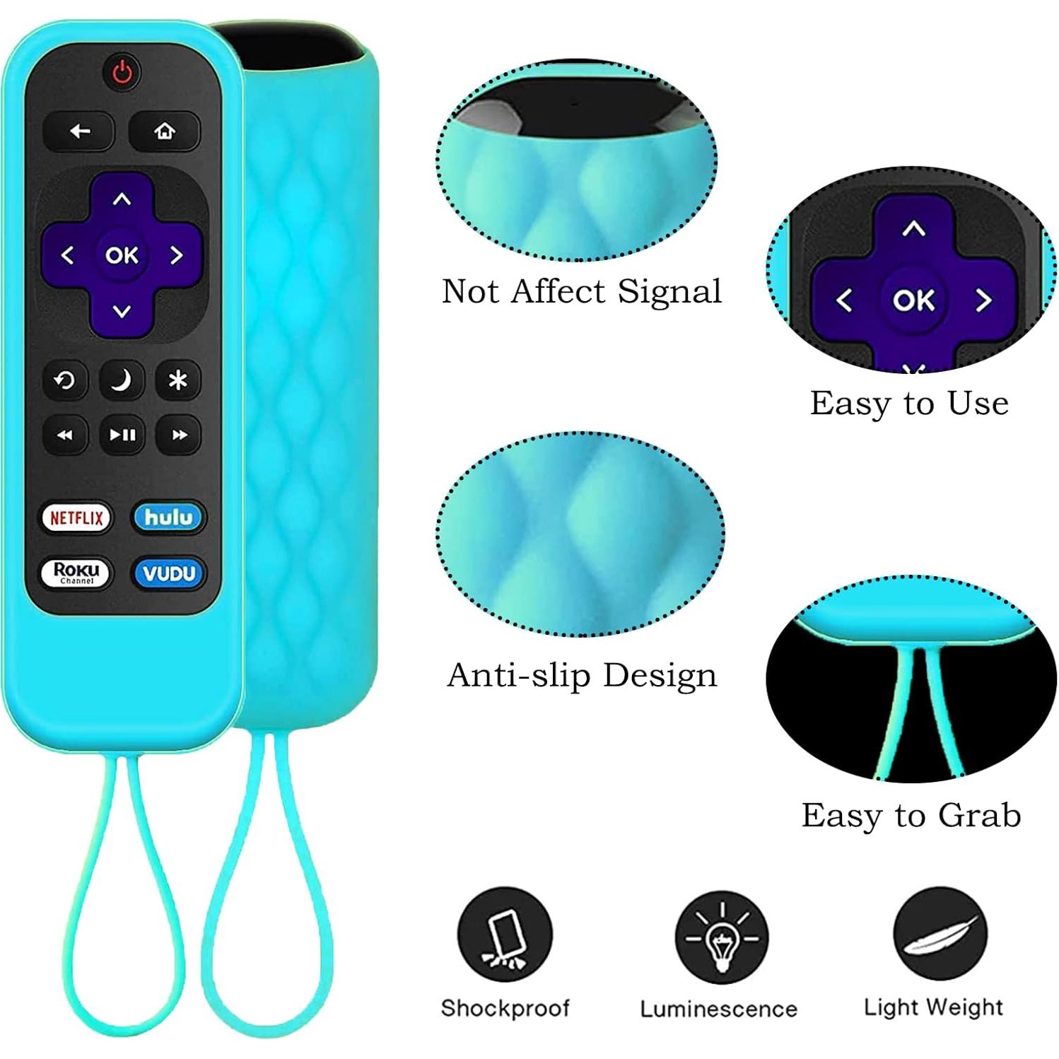 Funda de Control Remoto Taiyiluo para Roku 4K+ 2021 - Brilla en la Oscuridad