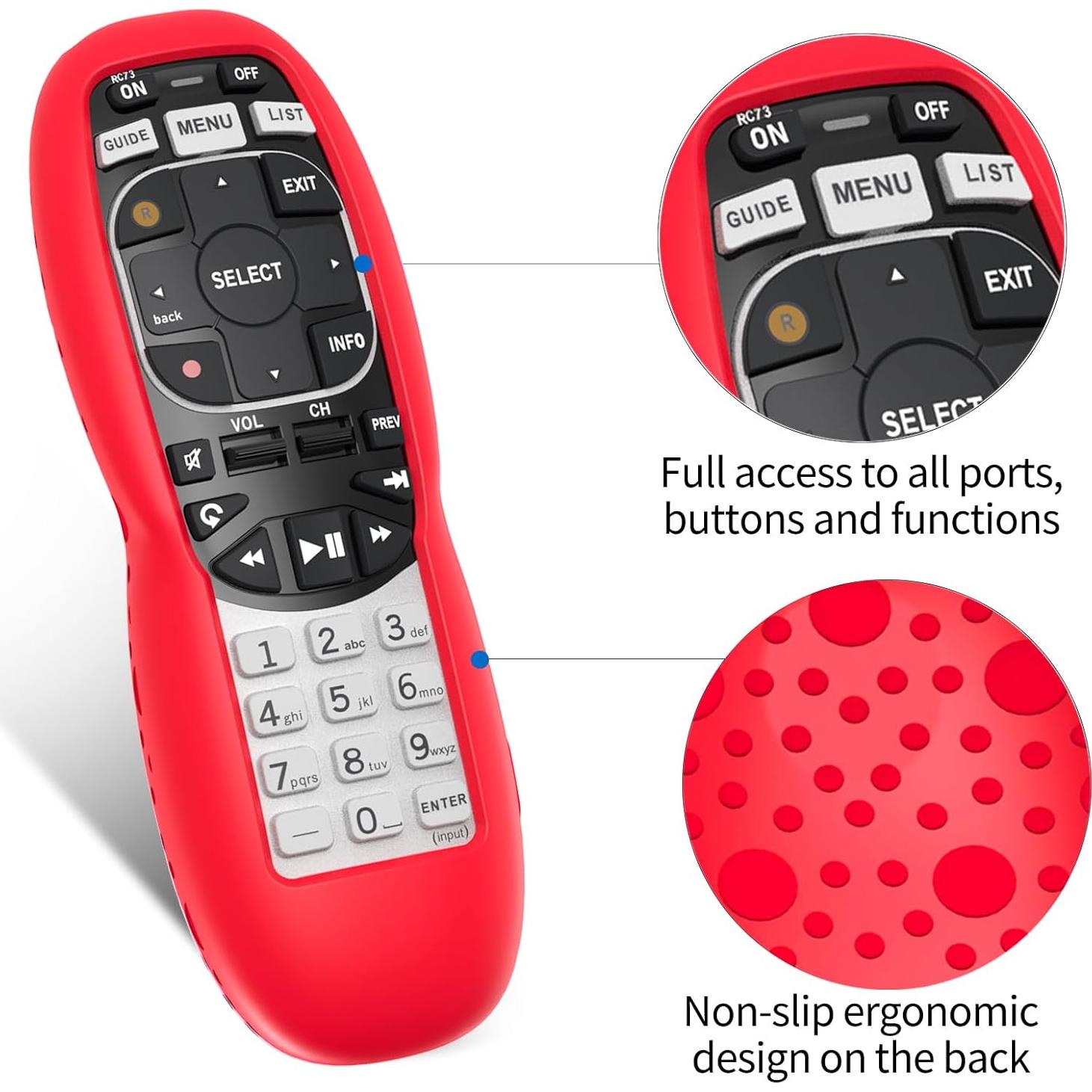 Funda de Silicona Rojo para Control Remoto DirecTV RC73