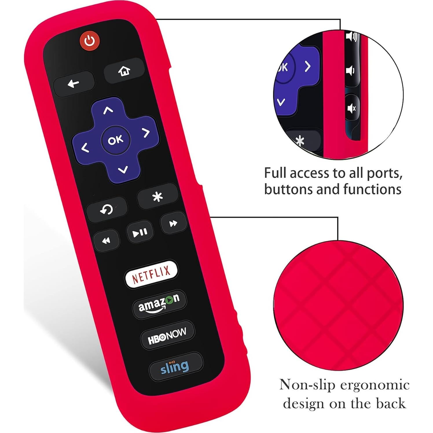 Paquete de 5 fundas de silicona para control remoto Roku