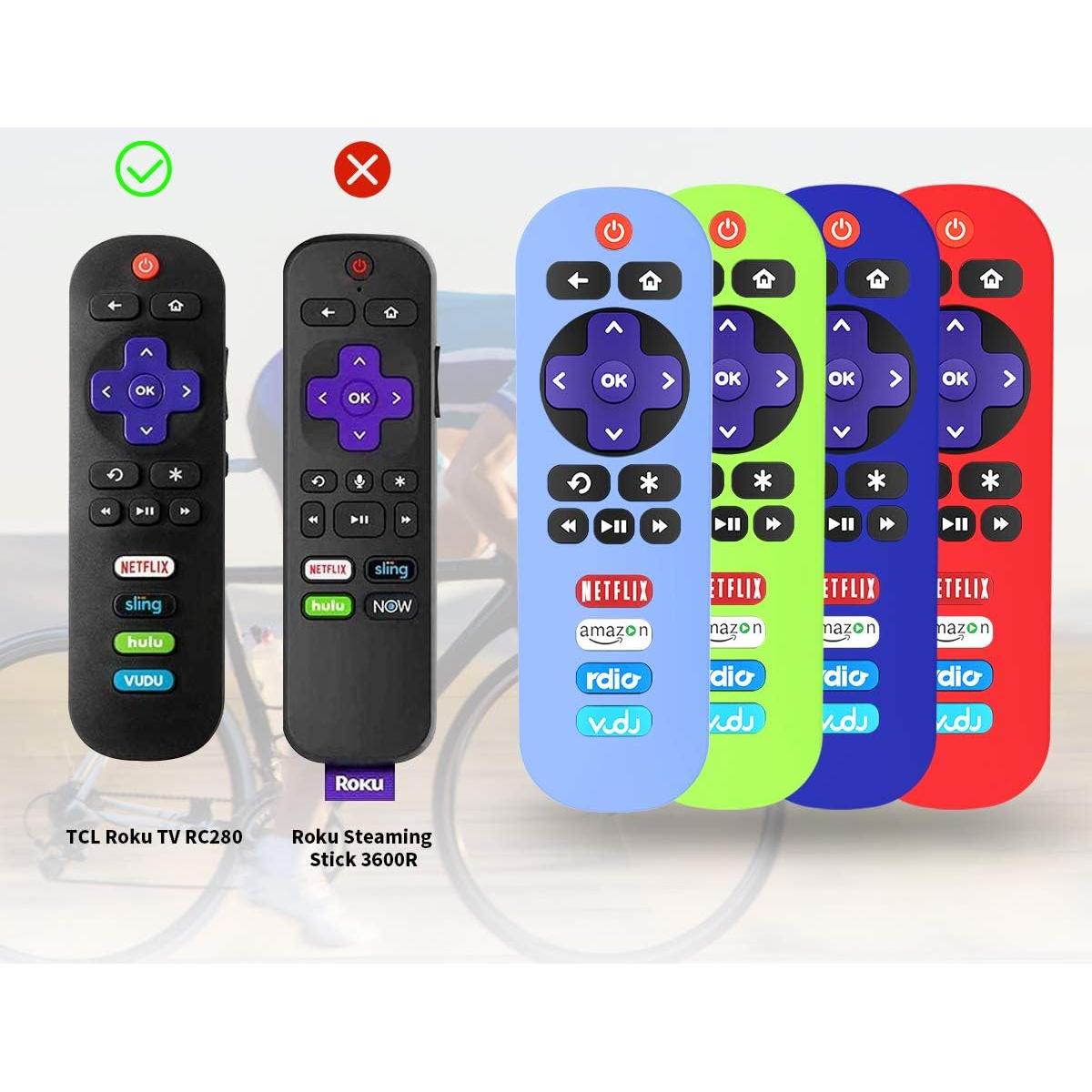 Funda de Silicona Woocon para Control Remoto TCL Roku TV RC280 - 4 Pack
