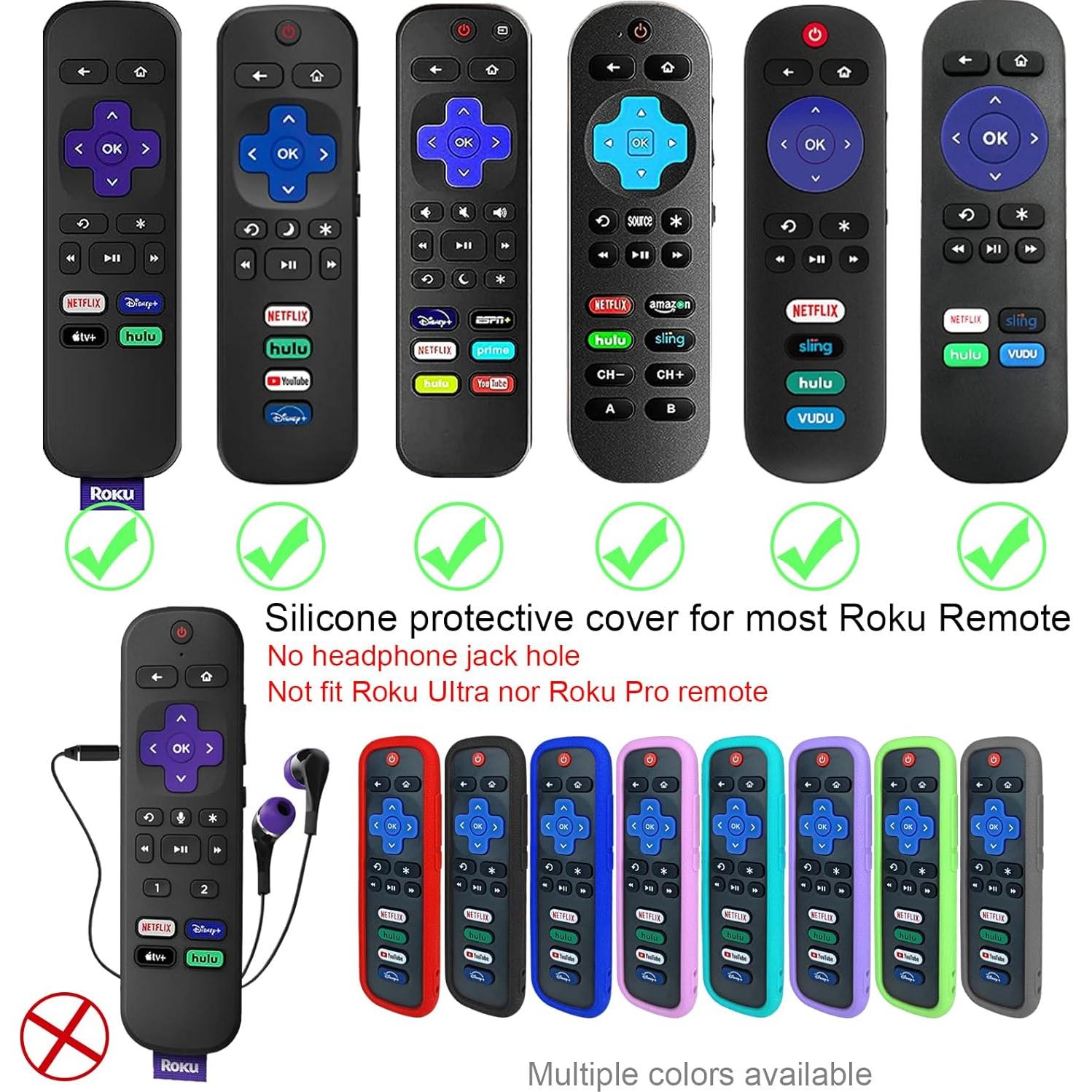 Funda Protectora de Silicona para Control Remoto Roku - Negro
