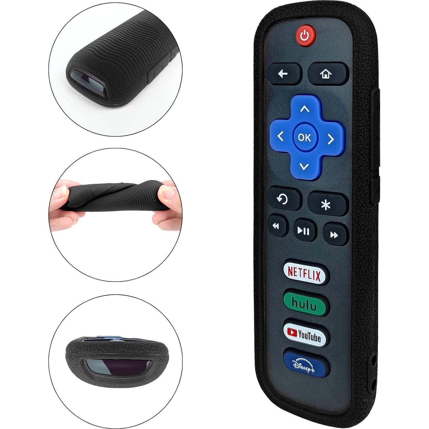 Funda Protectora de Silicona para Control Remoto Roku - Negro