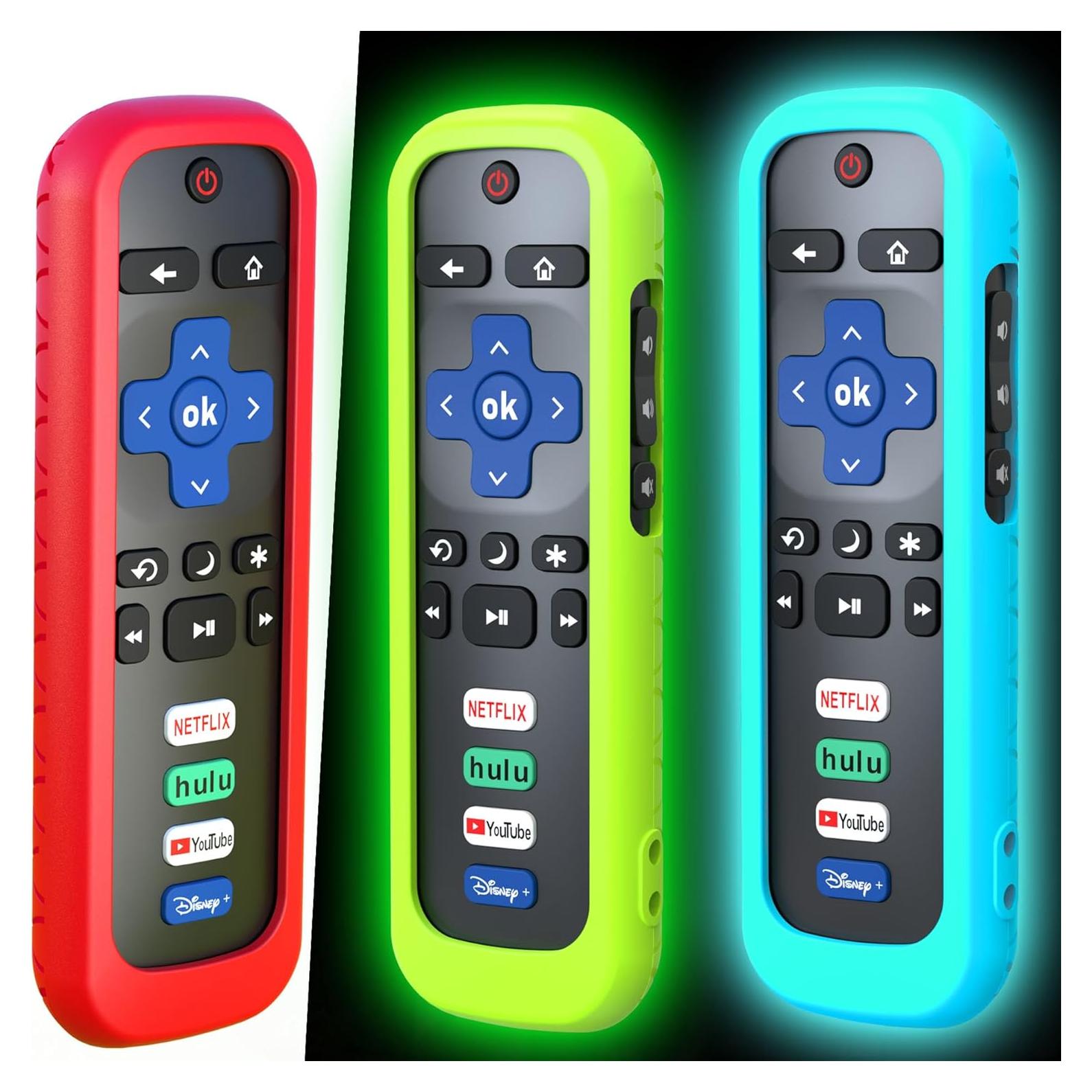 Paquete de 3 fundas de silicona para control remoto Roku