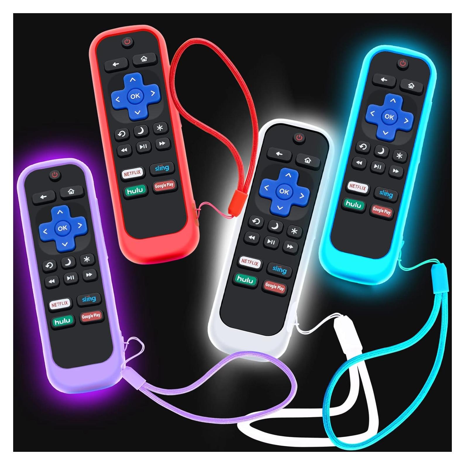 Funda de Silicona Brillante para Control Remoto Roku - 4 Pack