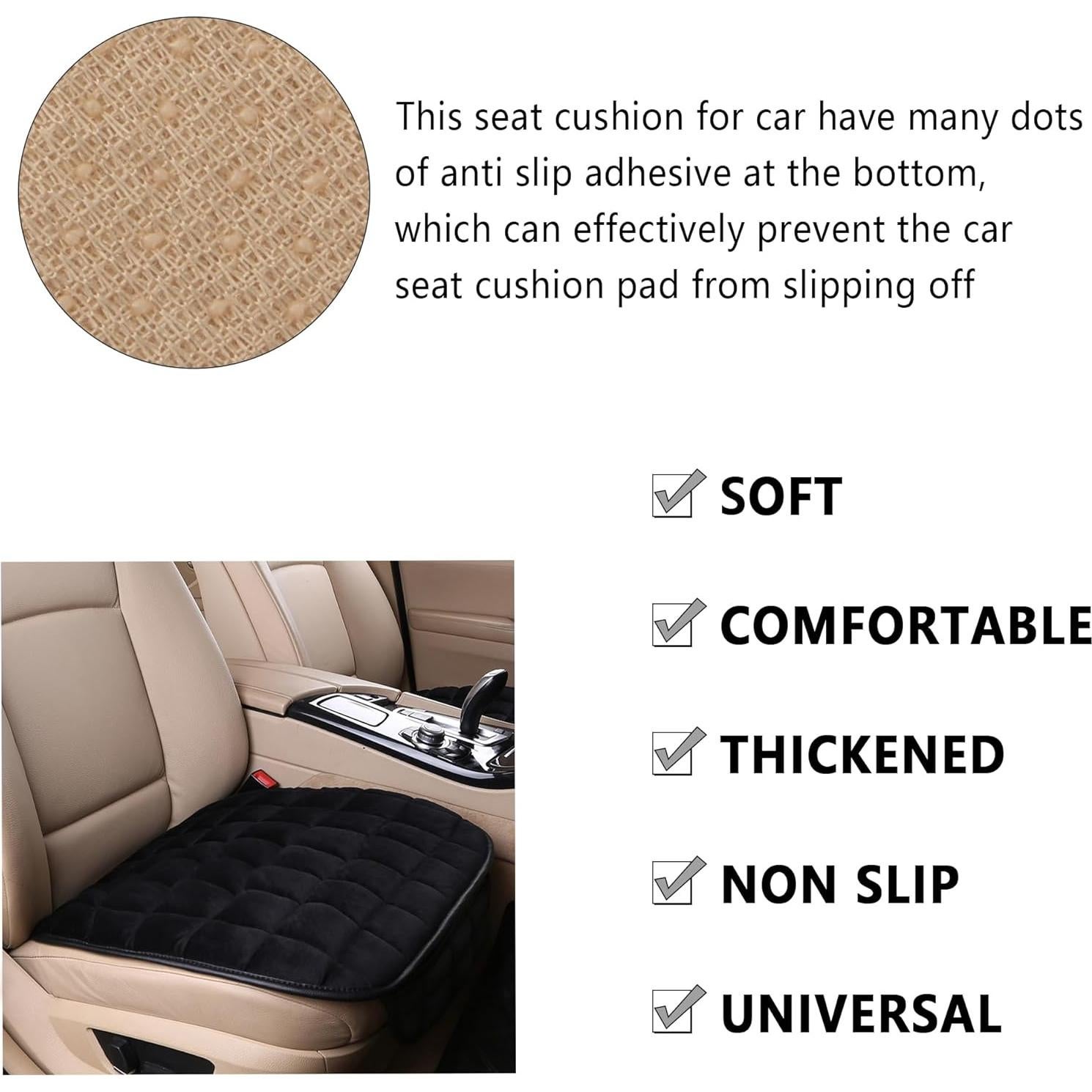 Cojines de Asiento de Coche Carleef 2 Piezas Felpa Antideslizante