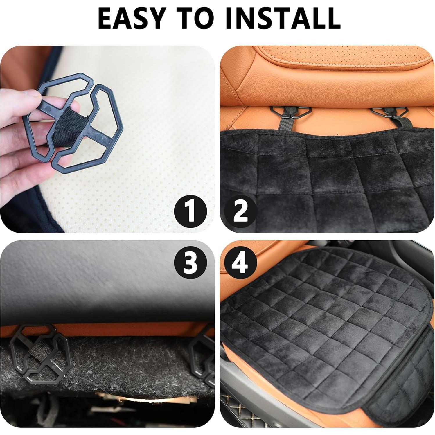 Cojines de Asiento de Coche Carleef 2 Piezas Felpa Antideslizante