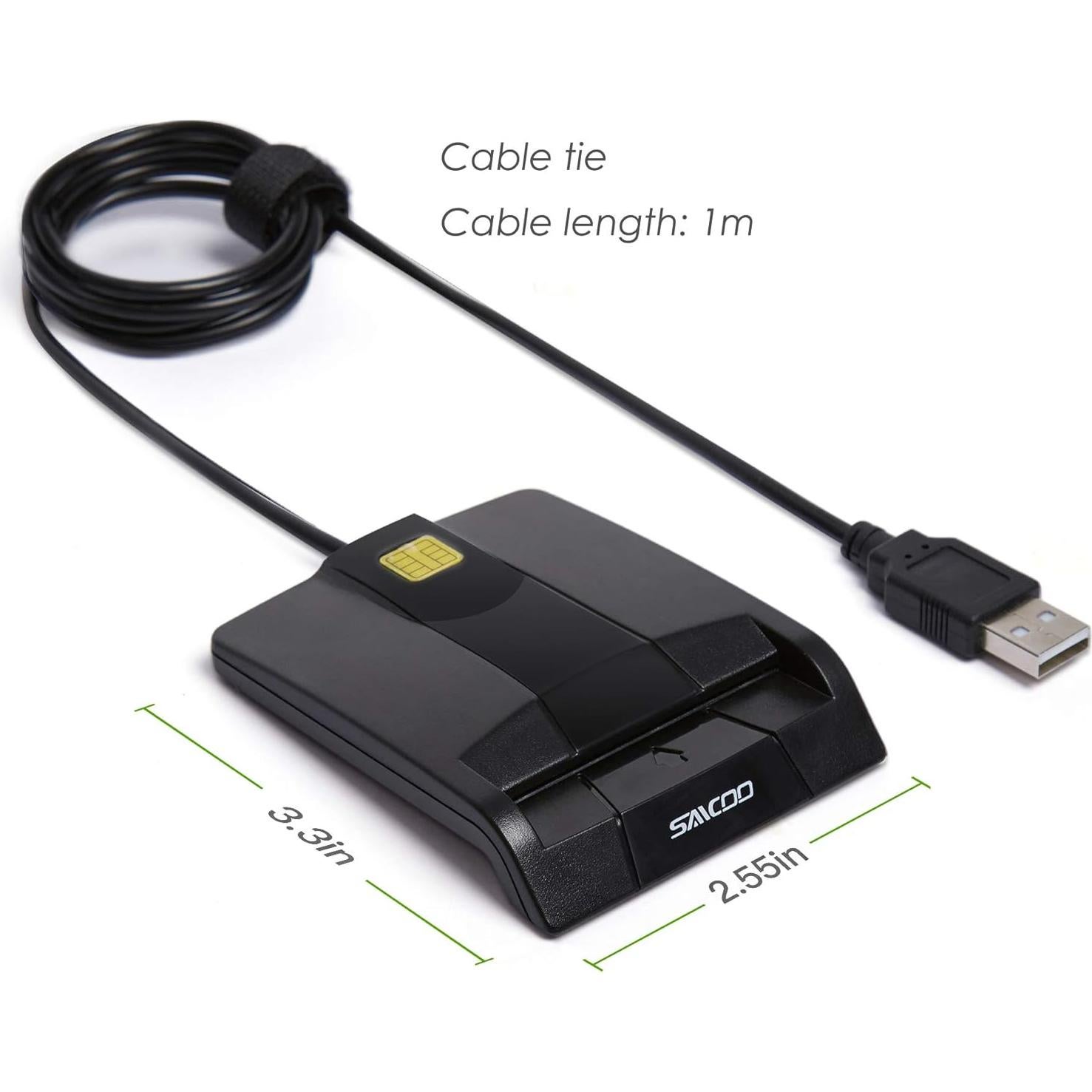 Lector de Tarjeta Inteligente CAC USB Saicoo - Compatible Mac y Windows