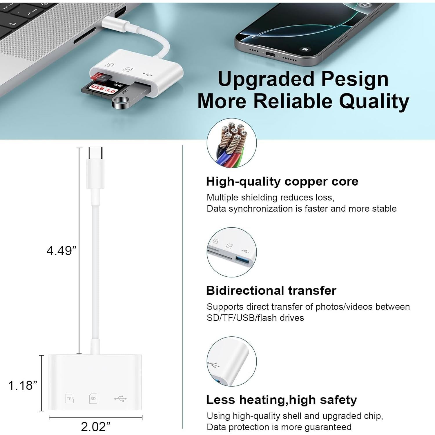 Lector de Tarjetas SD USB-C NonoUV para iPhone y Android