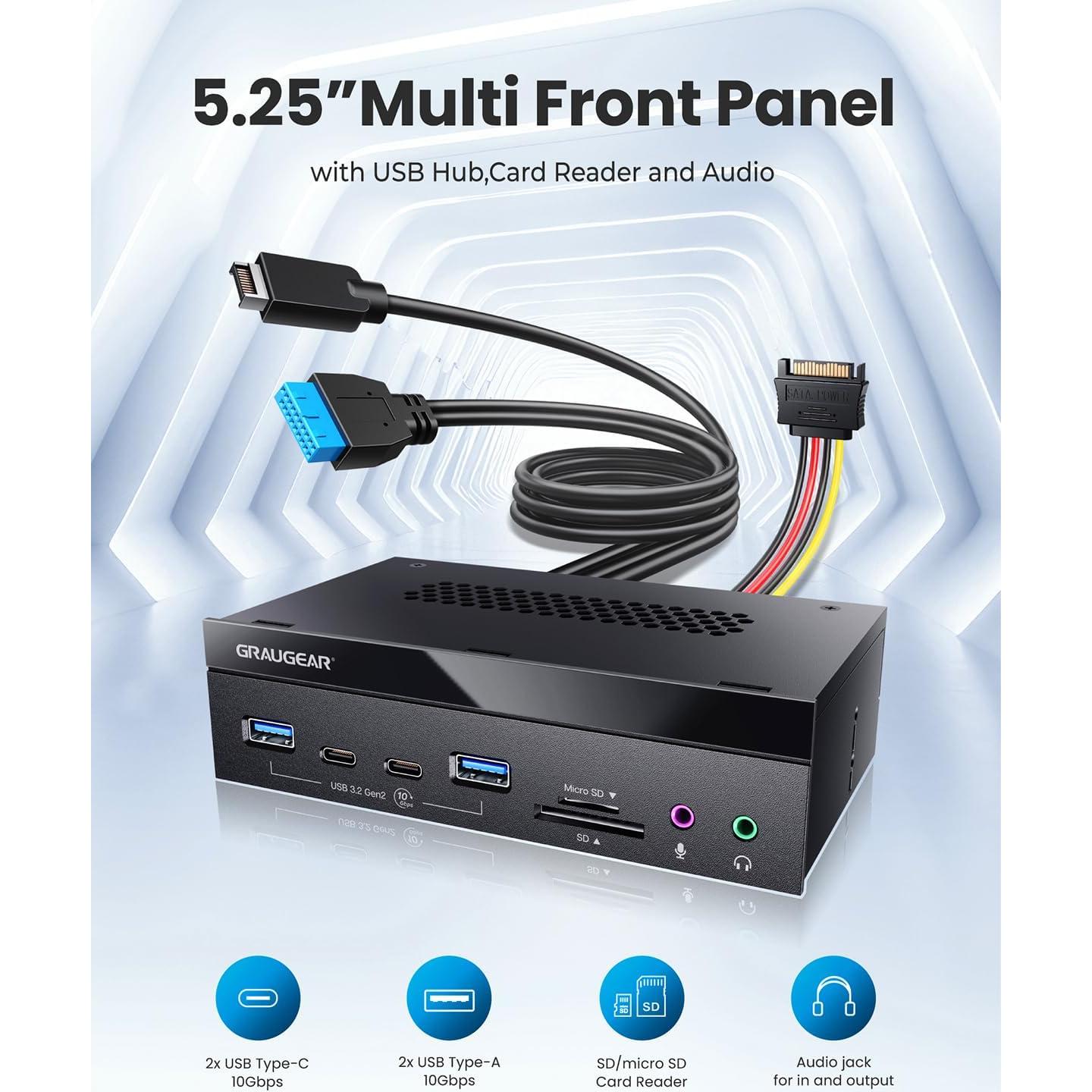 Lector de Tarjetas GRAUGEAR USB 3.2 5.25" con Audio