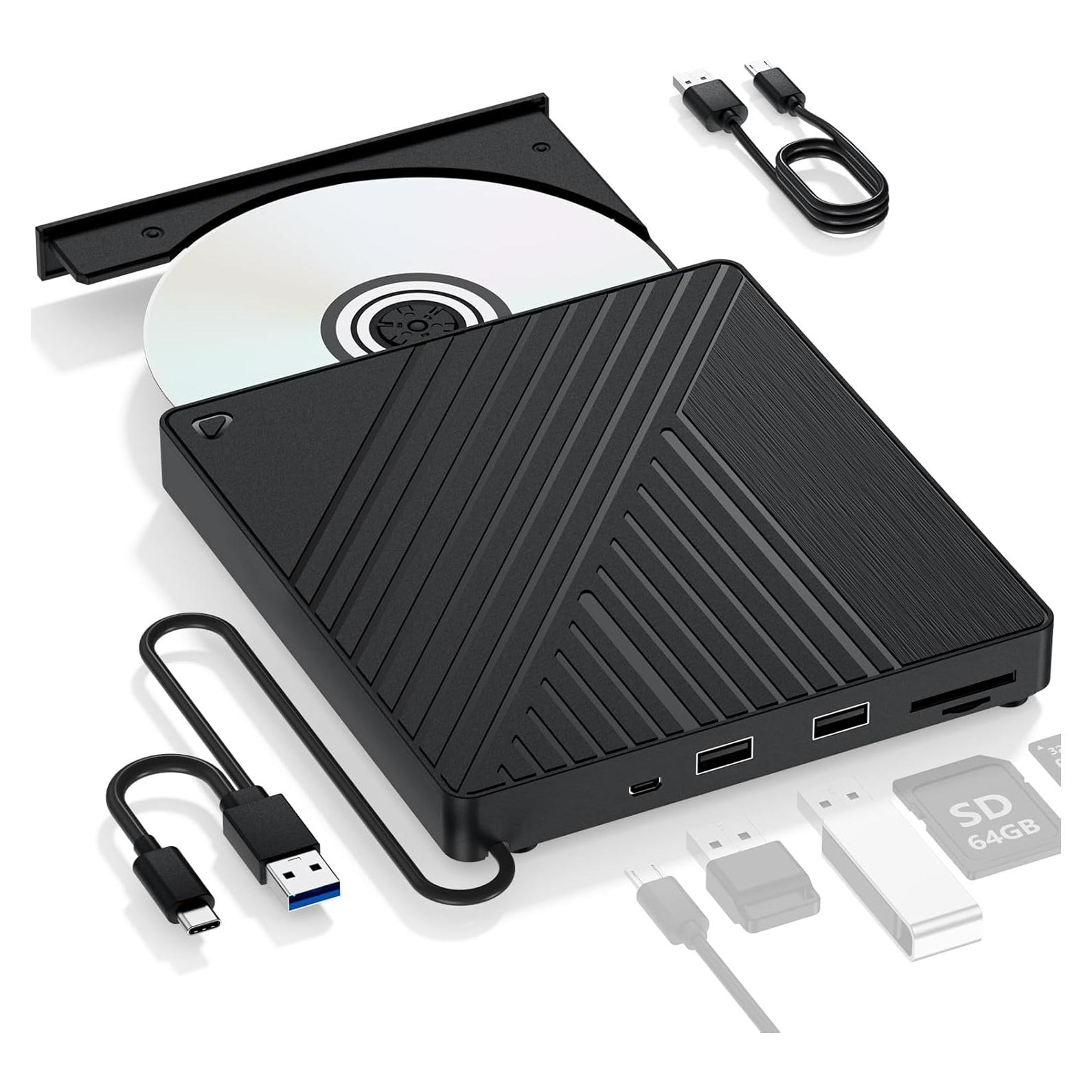 Unidad Blu-ray Externa LLMHHKYK 5-en-1 USB 3.0 y USB-C
