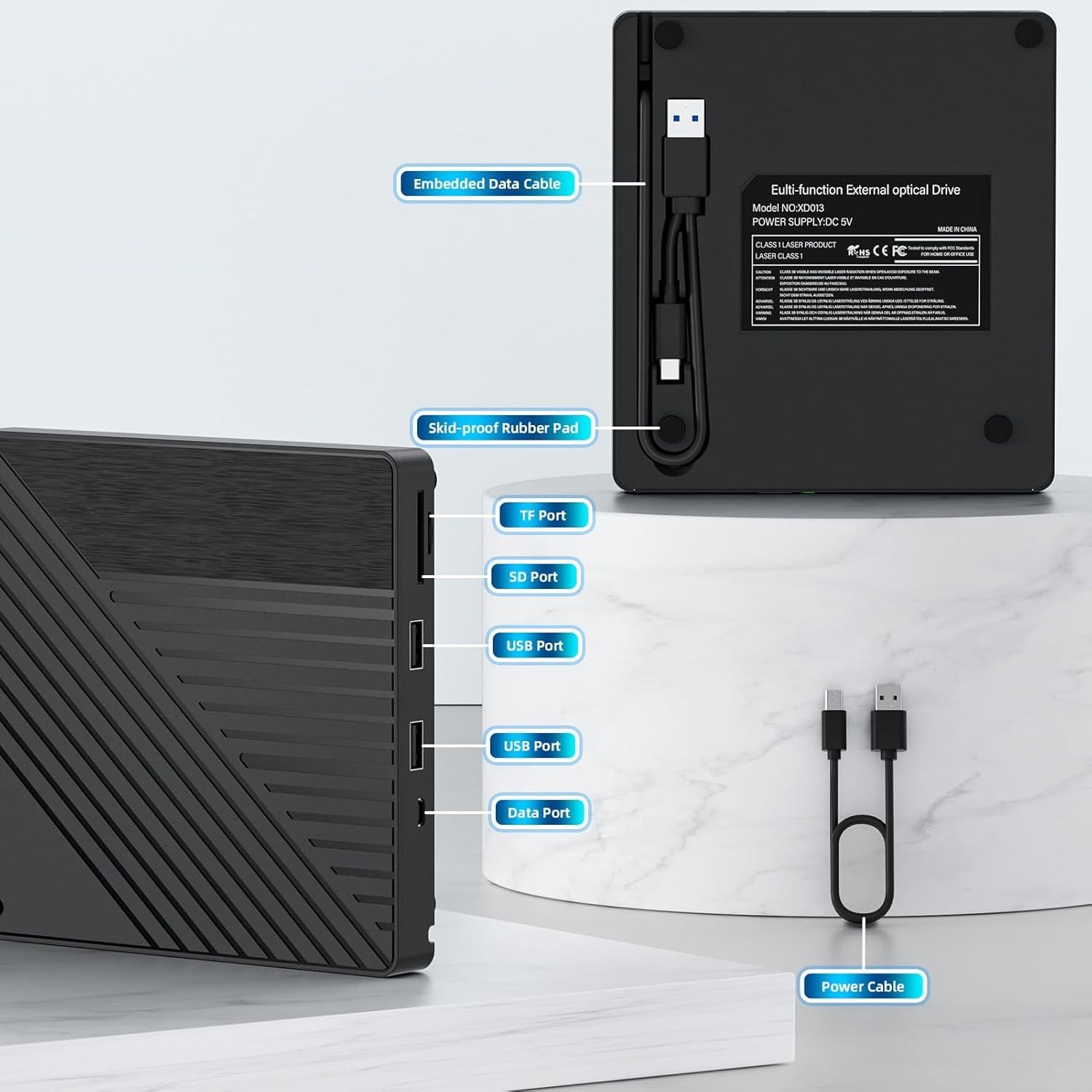 Unidad Blu-ray Externa LLMHHKYK 5-en-1 USB 3.0 y USB-C