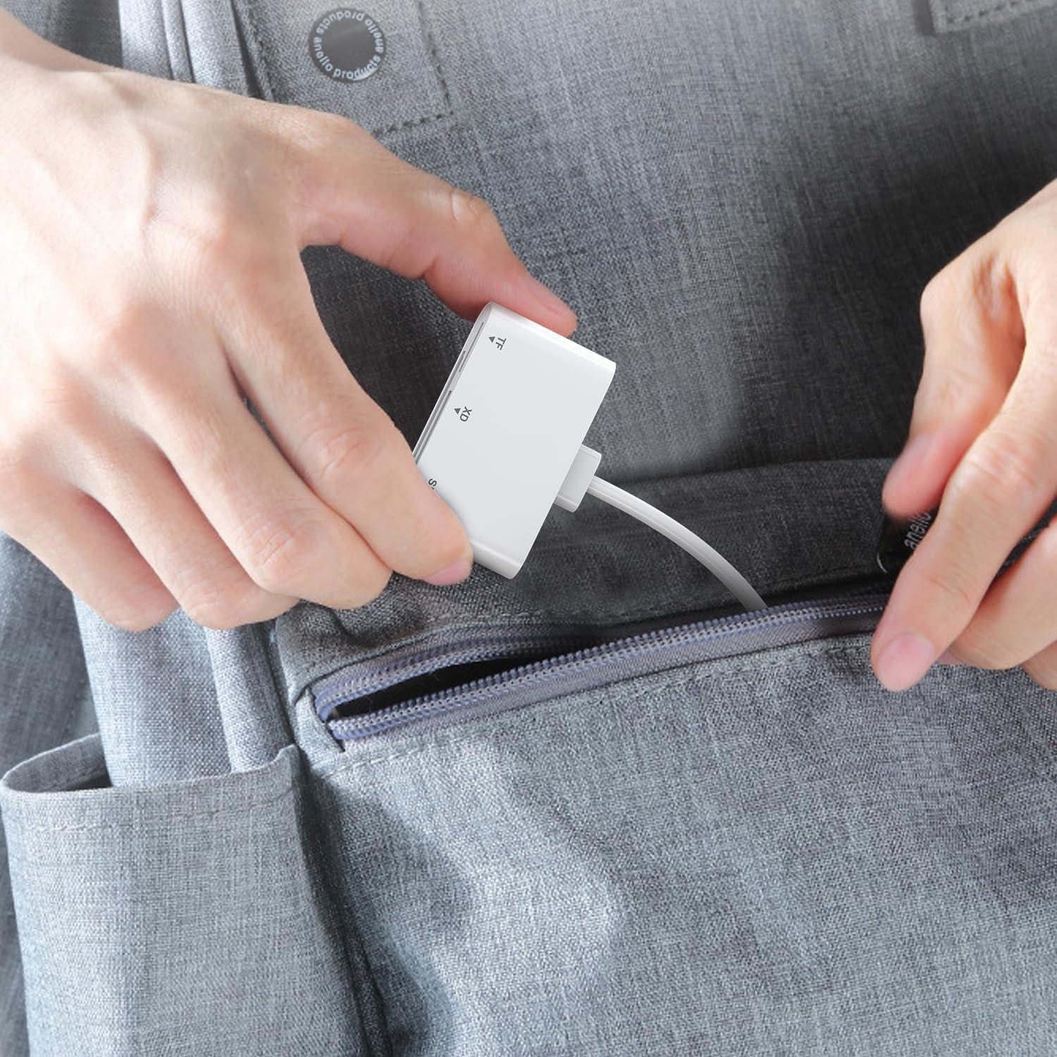 Lector de Tarjetas SD Ardaddyn 3-en-1 Lightning USB-C