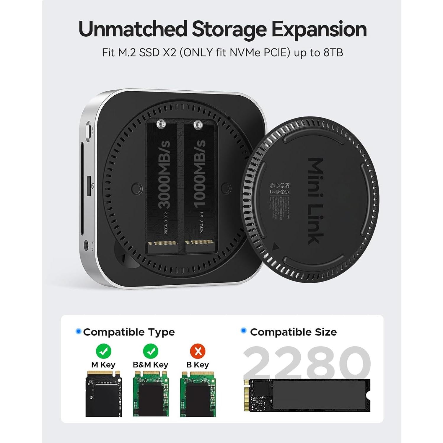 Estación de Acoplamiento ORICO 7-en-1 USB4 para Mac mini M4