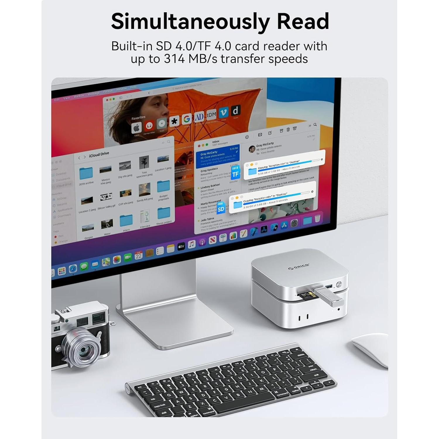 Estación de Acoplamiento ORICO 7-en-1 USB4 para Mac mini M4