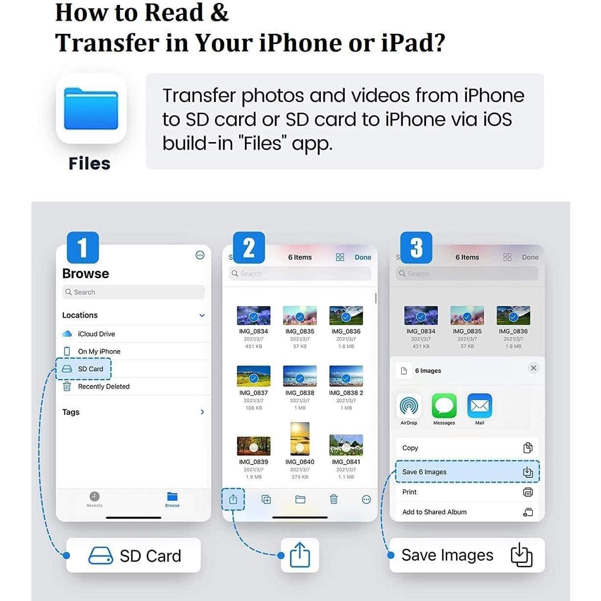 Lector de Tarjeta SD a USB C SSYCCY para iPhone 15/16