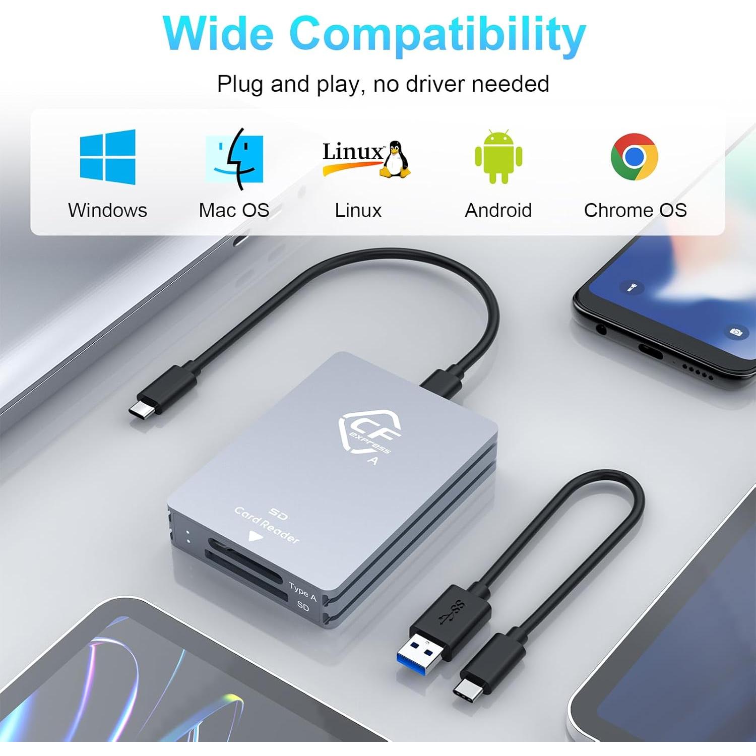 Lector de Tarjetas CFexpress Tipo A y SD Rocketek USB 3.2