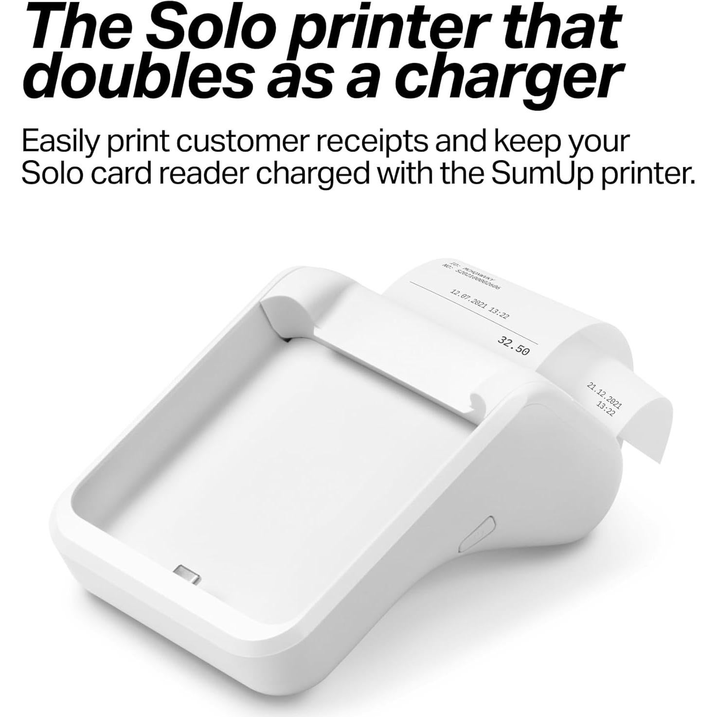 Lector de Tarjetas SumUp Solo + Impresora Térmica Portátil