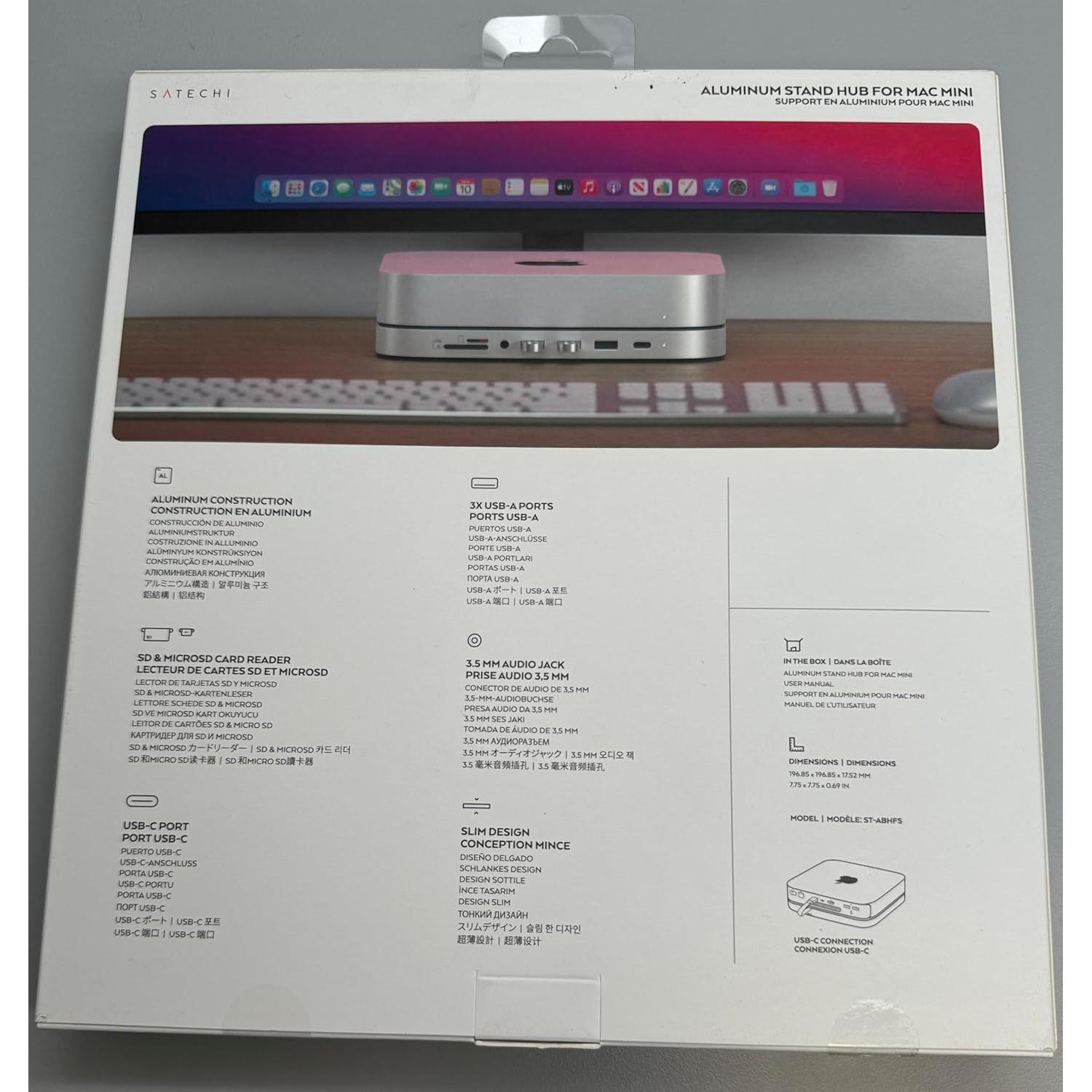 Satechi Hub USB-C 6-en-1 para Mac Mini Plata