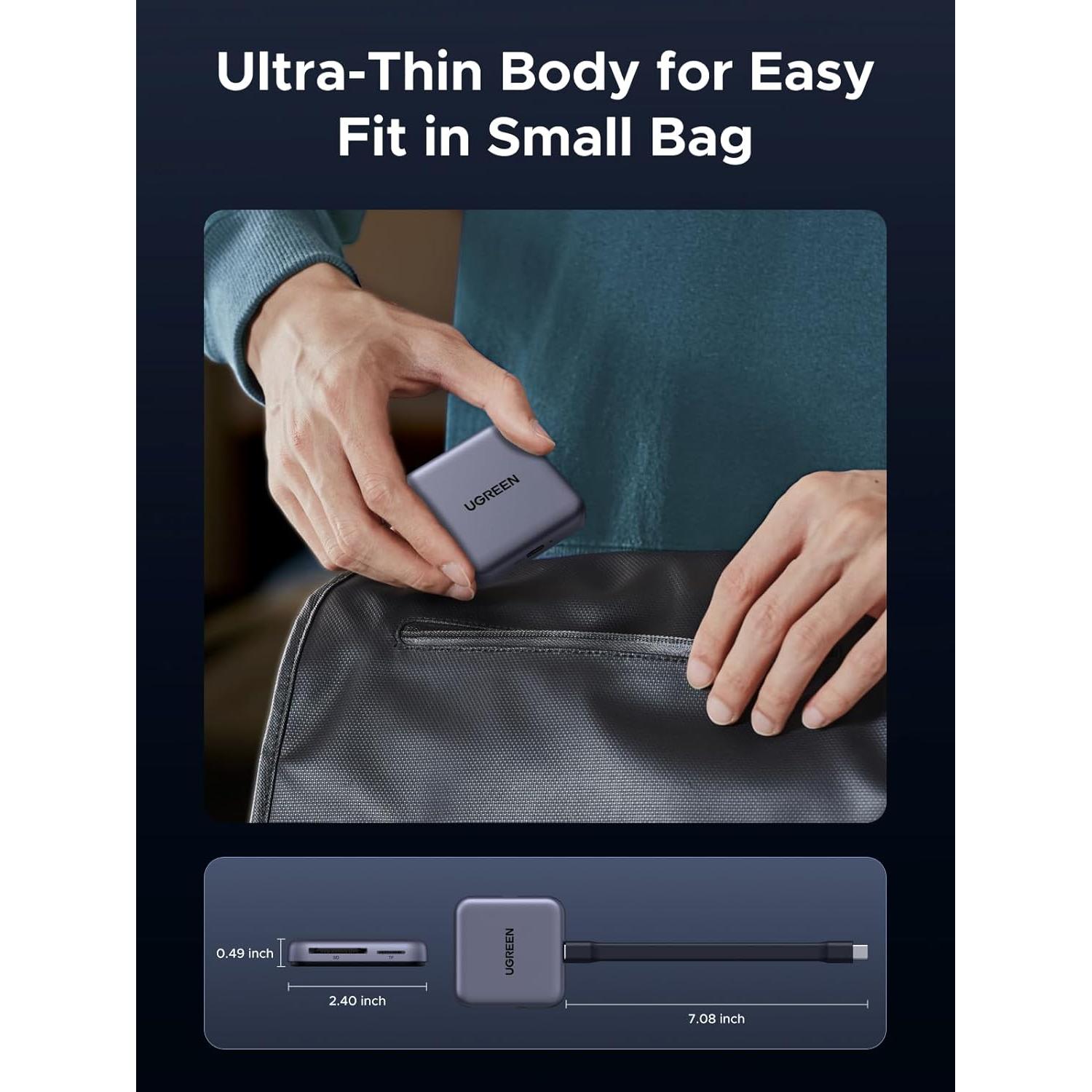 Lector de Tarjetas SD UGREEN 4.0 USB-C Magnético 312MB/s