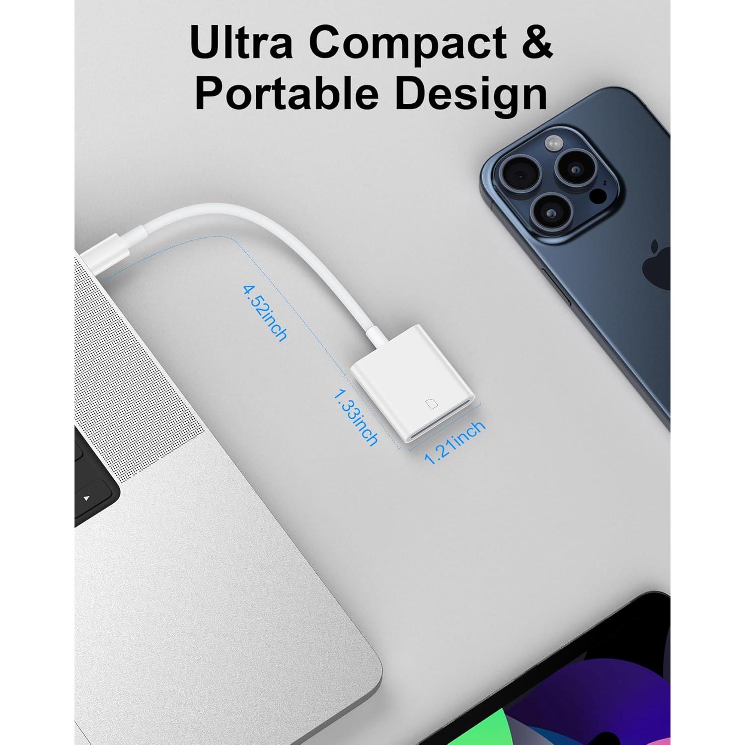 Lector de Tarjetas SD USB-C AILKIN para iPhone 15/16, Alta Velocidad