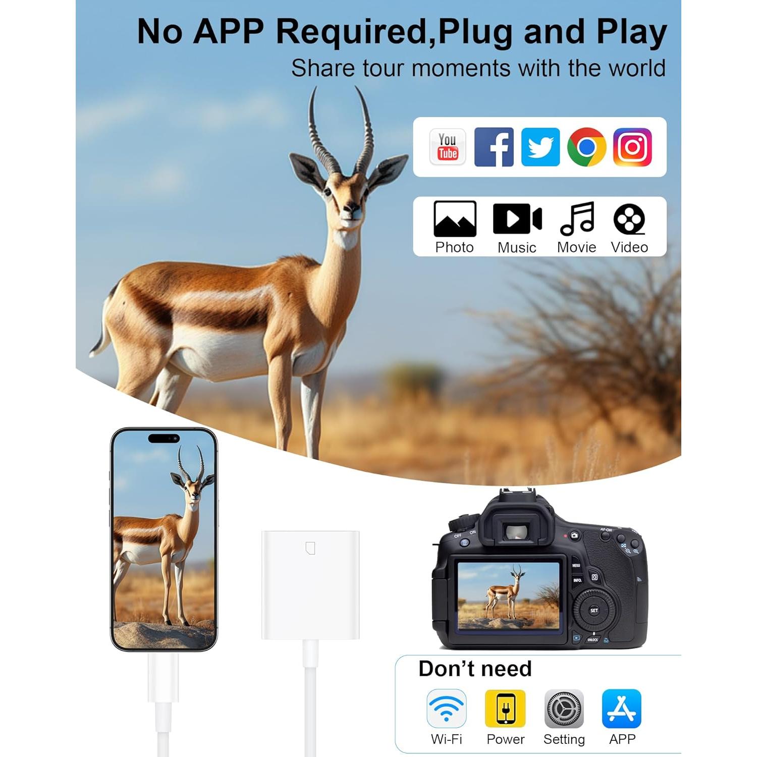 Lector de Tarjetas SD USB-C AILKIN para iPhone 15/16, Alta Velocidad