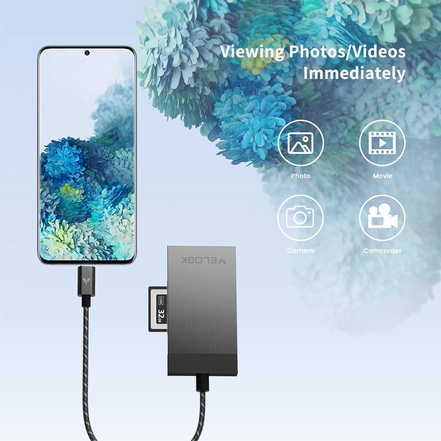 Lector de Tarjetas CFexpress/XQD/SD VELOGK USB-C 3-en-1