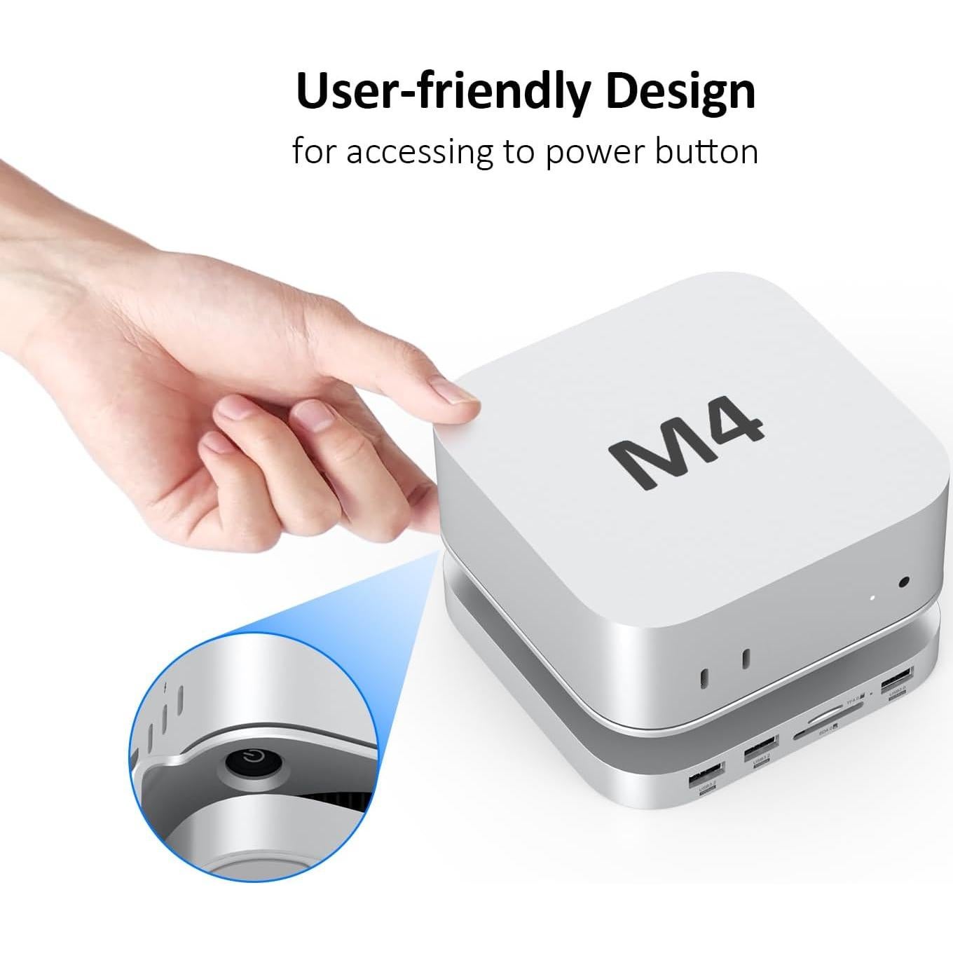 Dock Soporte Aluminio 9 en 1 AKKYAJAURE para Mac Mini M4