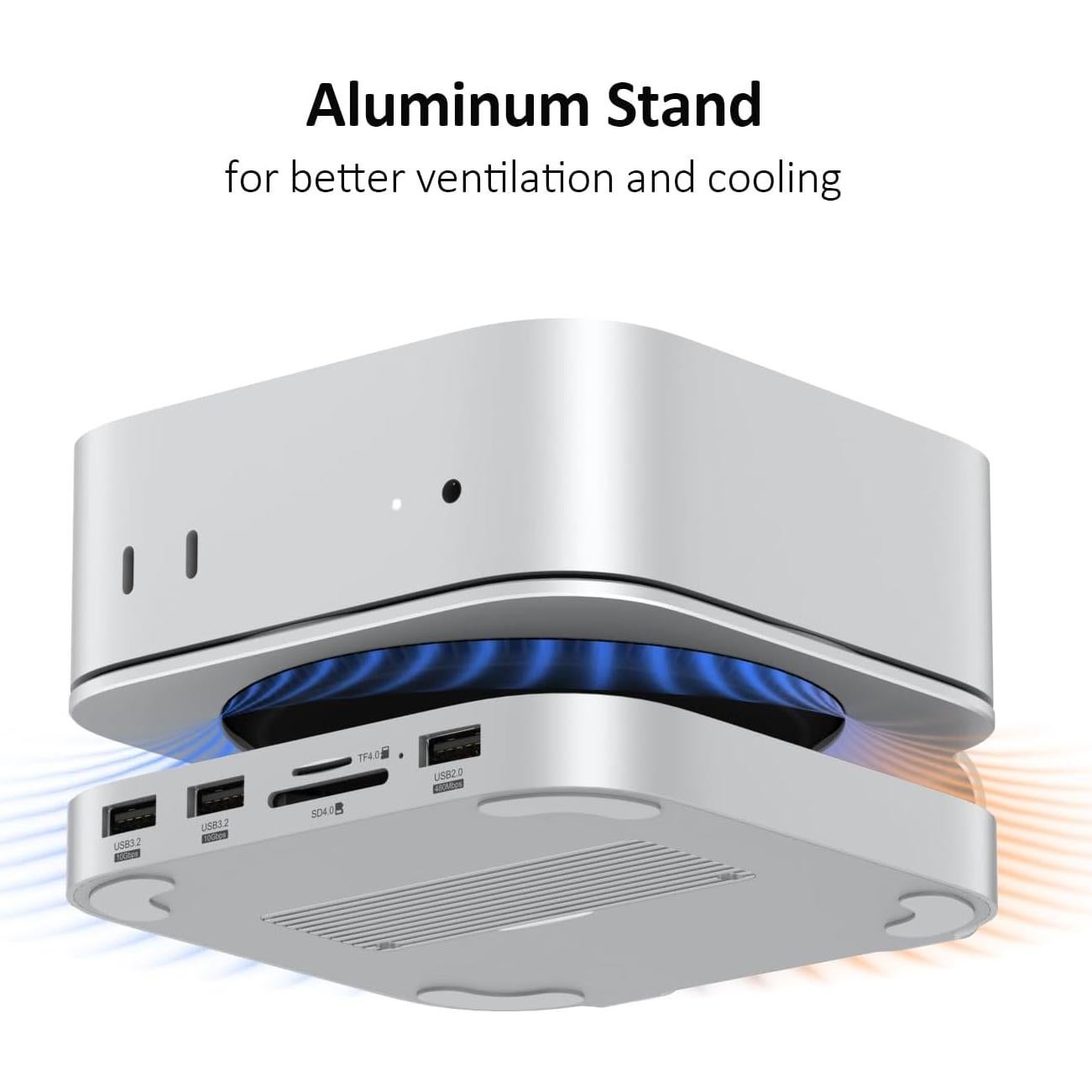 Dock Soporte Aluminio 9 en 1 AKKYAJAURE para Mac Mini M4