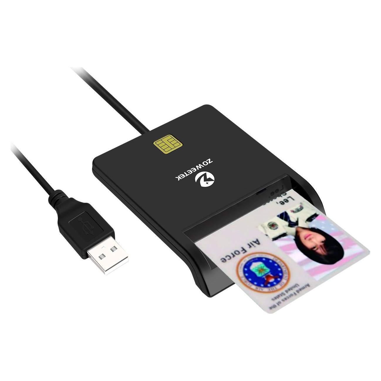 Lector de Tarjeta CAC ZOWEETEK USB Militar, Compatible con Windows y Mac