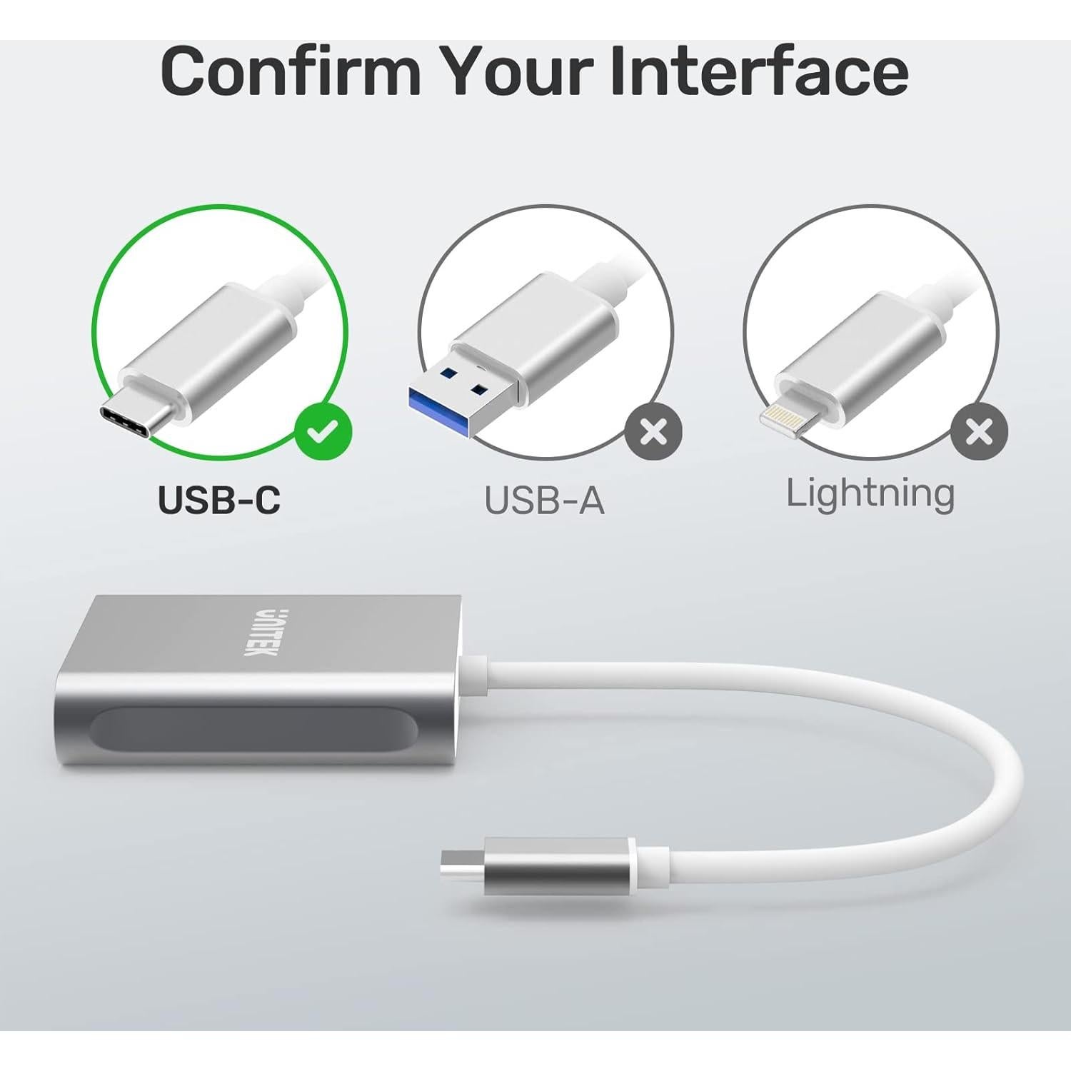 Lector de Tarjetas USB C Unitek Y-9324BGY 3 Ranuras Aluminio