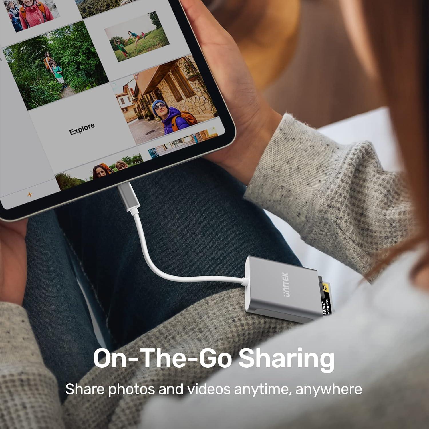 Lector de Tarjetas USB C Unitek Y-9324BGY 3 Ranuras Aluminio