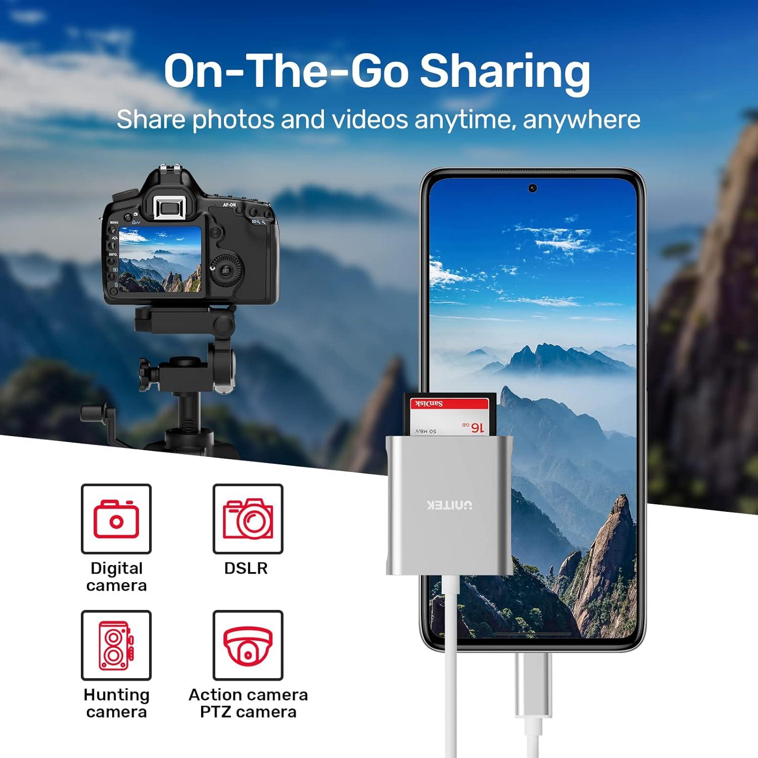 Lector de Tarjetas USB C Unitek Y-9324BGY 3 Ranuras Aluminio