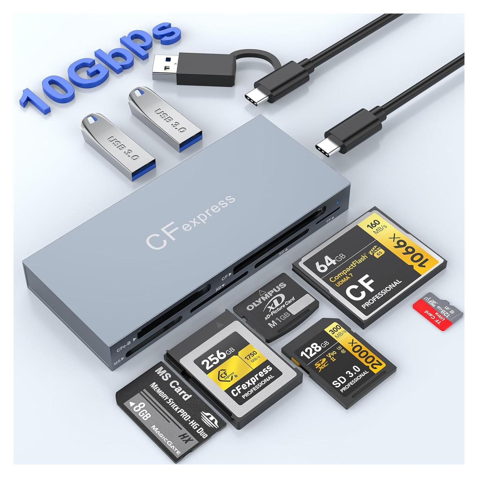 Lector de Tarjetas CFexpress Tipo B Rocketek 8 en 1 10Gbps