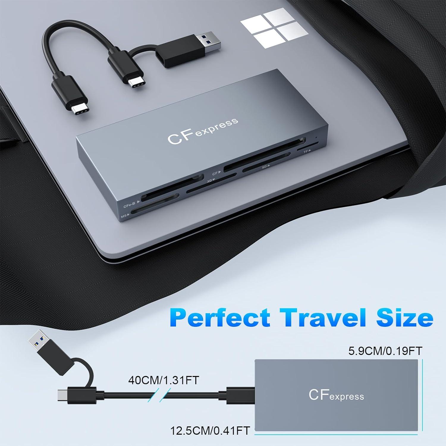 Lector de Tarjetas CFexpress Tipo B Rocketek 8 en 1 10Gbps