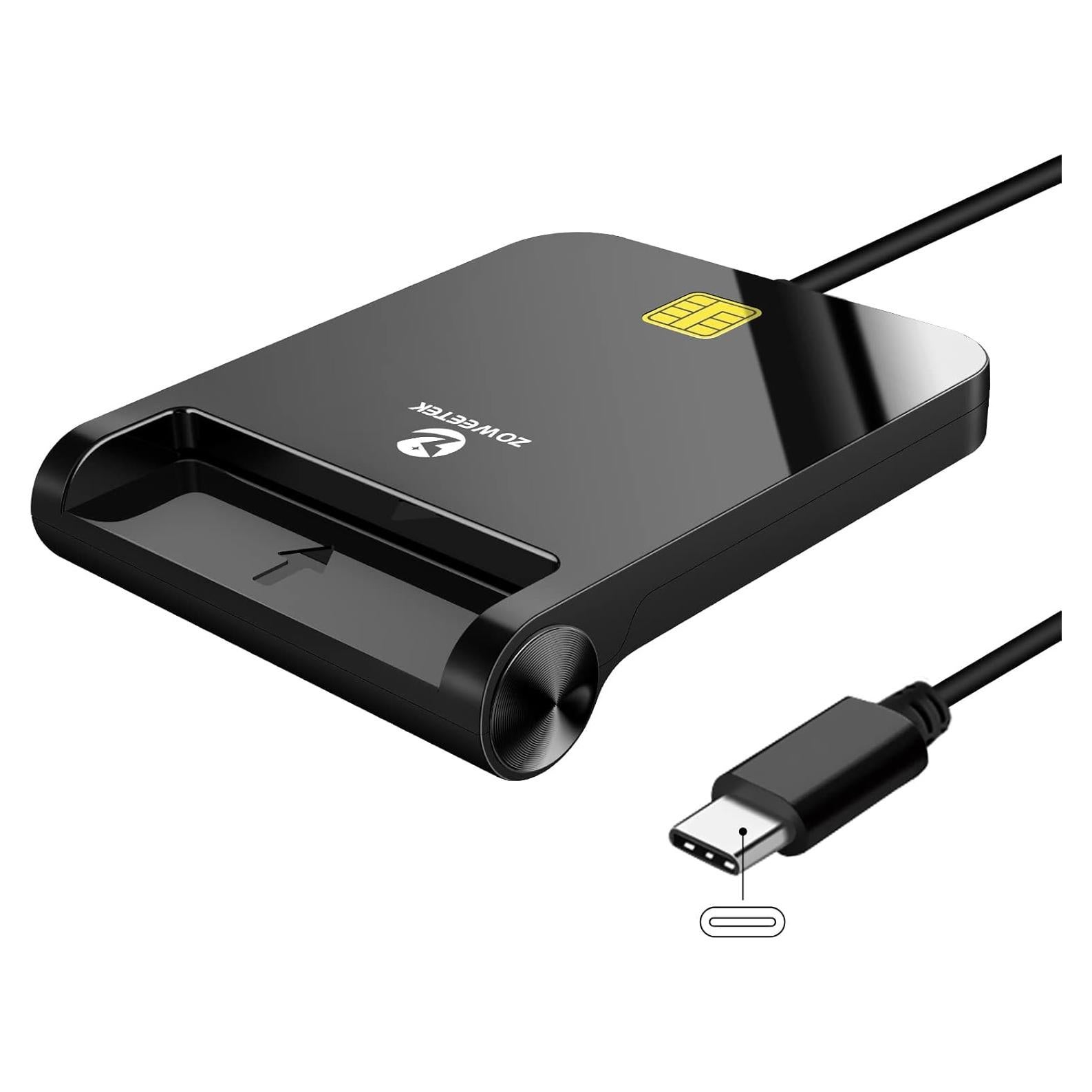 Lector de Tarjeta CAC Militar USB-C ZOWEETEK Compatible Windows/Mac