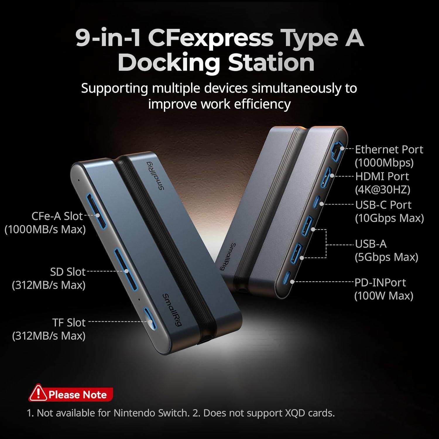 Lector de Tarjetas 9 en 1 SMALLRIG CFexpress Tipo A USB-C