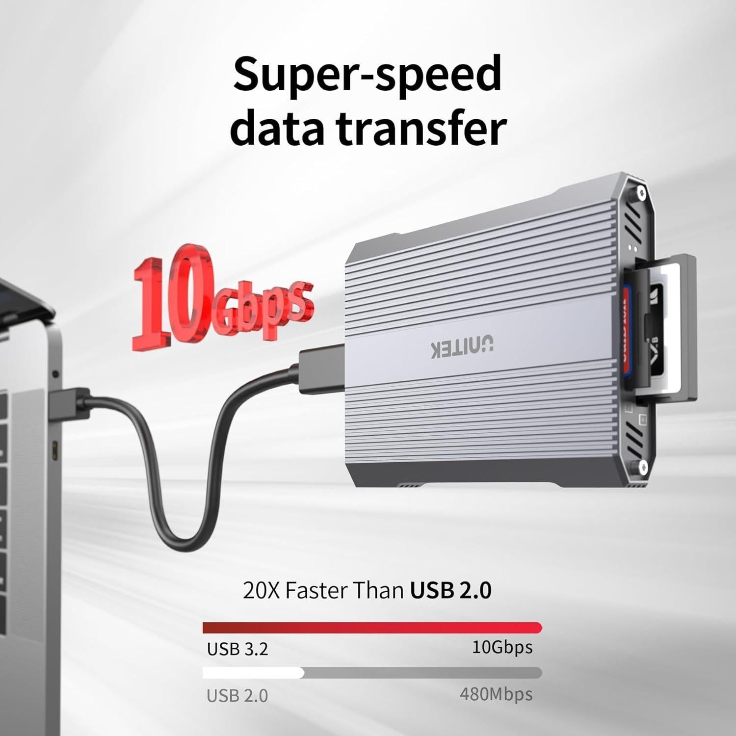 Lector de Tarjetas Unitek CFexpress Tipo B y SD 10Gbps