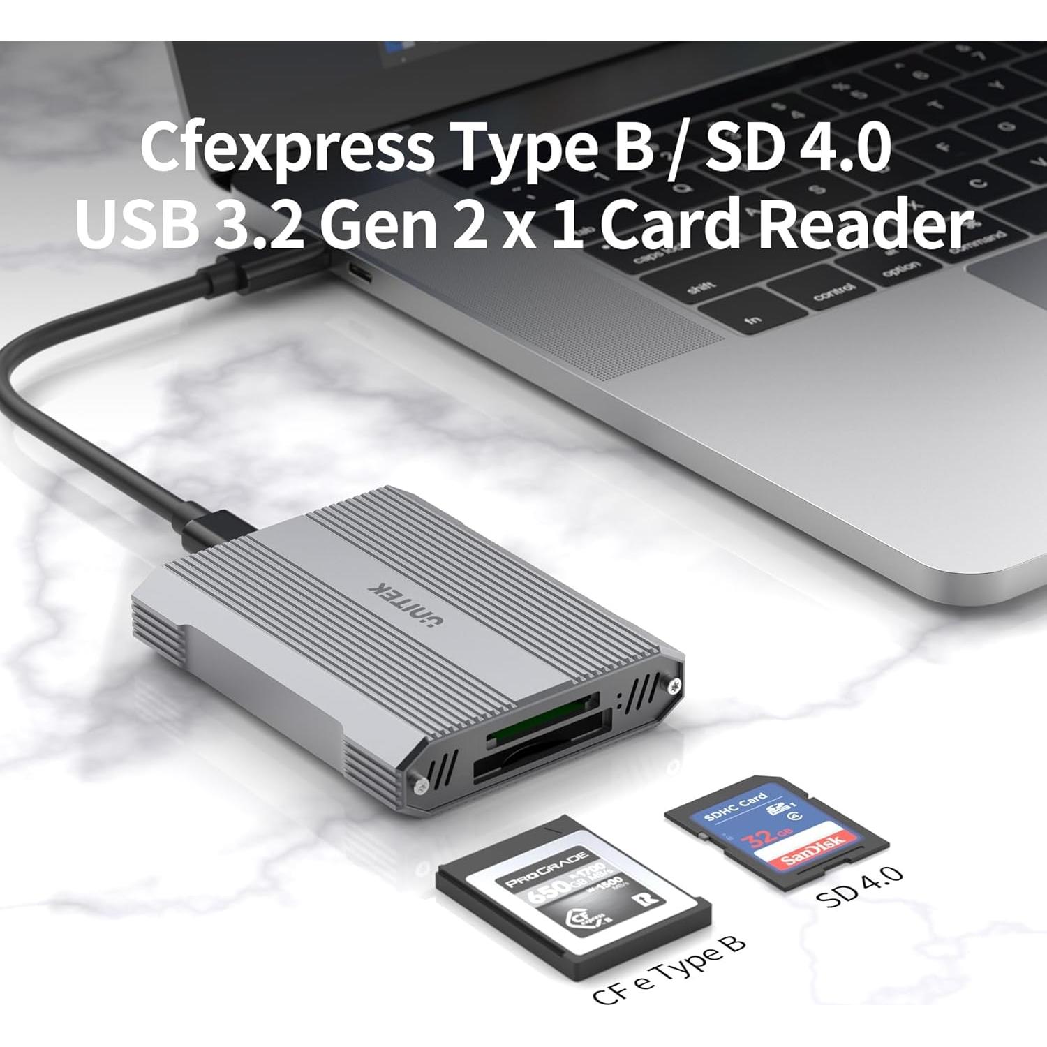 Lector de Tarjetas Unitek CFexpress Tipo B y SD 10Gbps