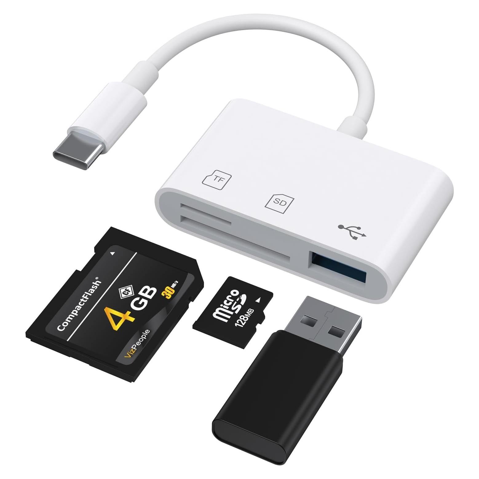 Lector de Tarjetas SD USB-C Meliya 3 en 1 para iPhone 16/iPad