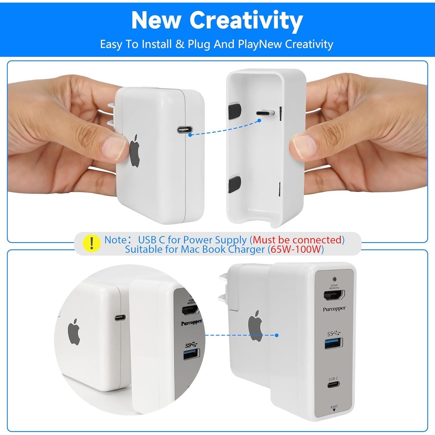 Estación de Acoplamiento 4 en 1 Purcopper para MacBook