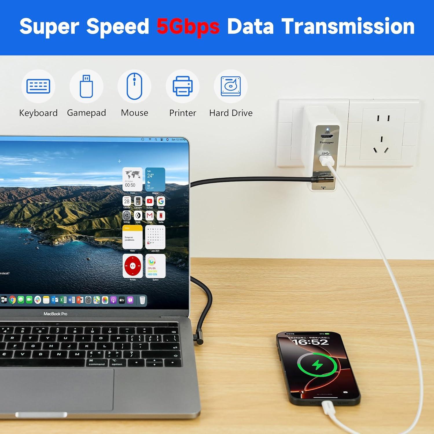 Estación de Acoplamiento 4 en 1 Purcopper para MacBook