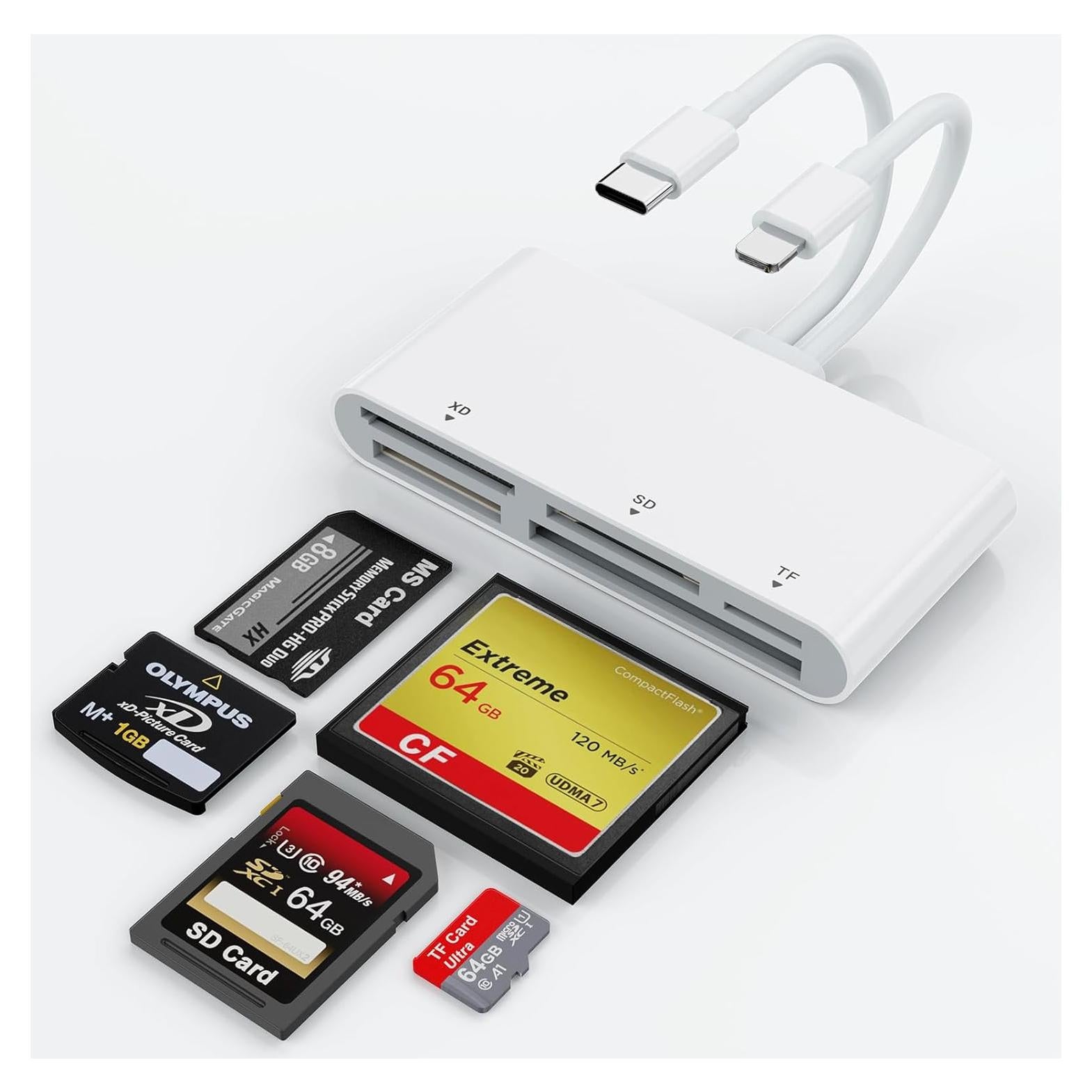 Lector de Tarjetas Múltiples Usnmeta USB-C y Lightning 5 en 1