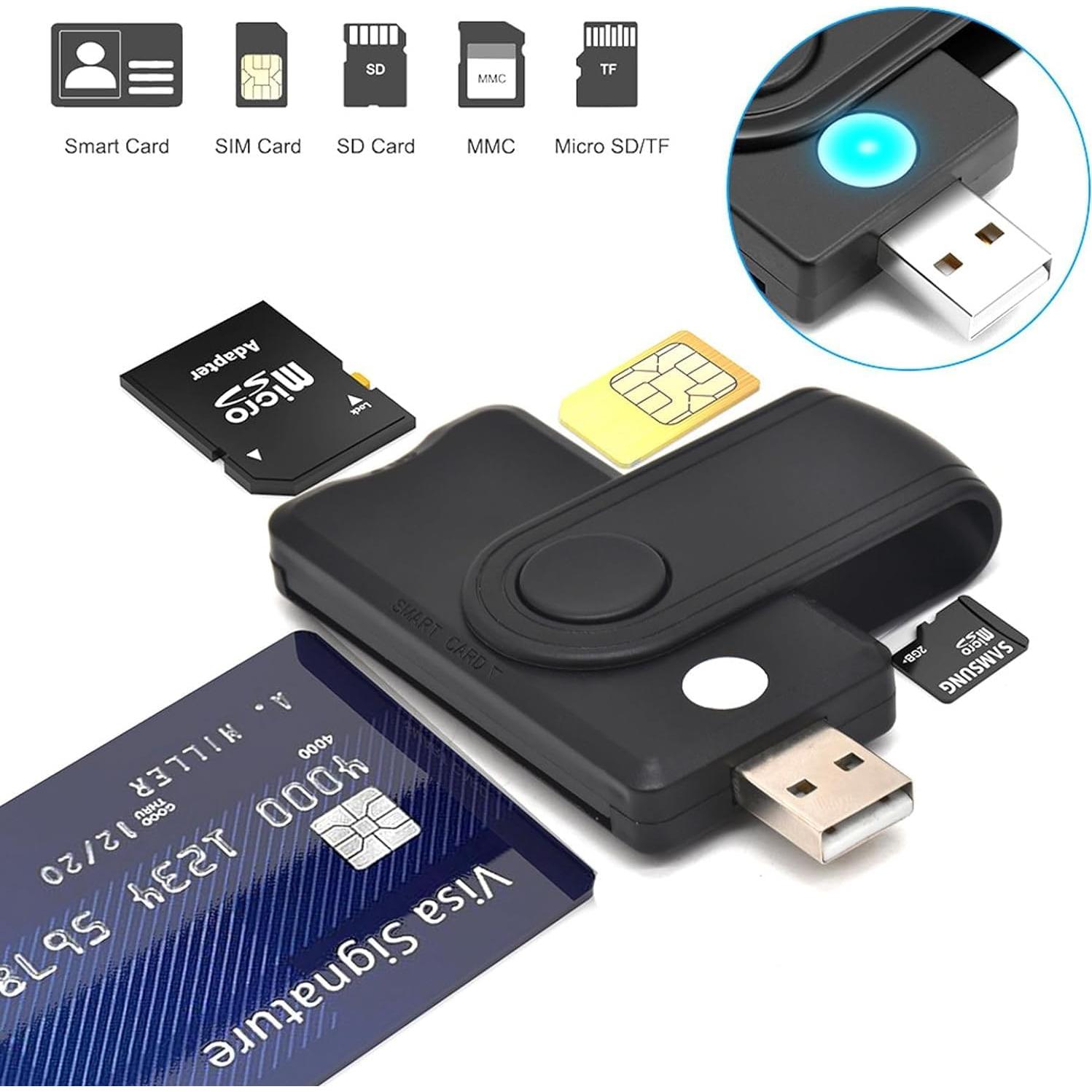 Lector de Tarjetas CAC Aiyingmei 5 en 1 USB Militar DOD