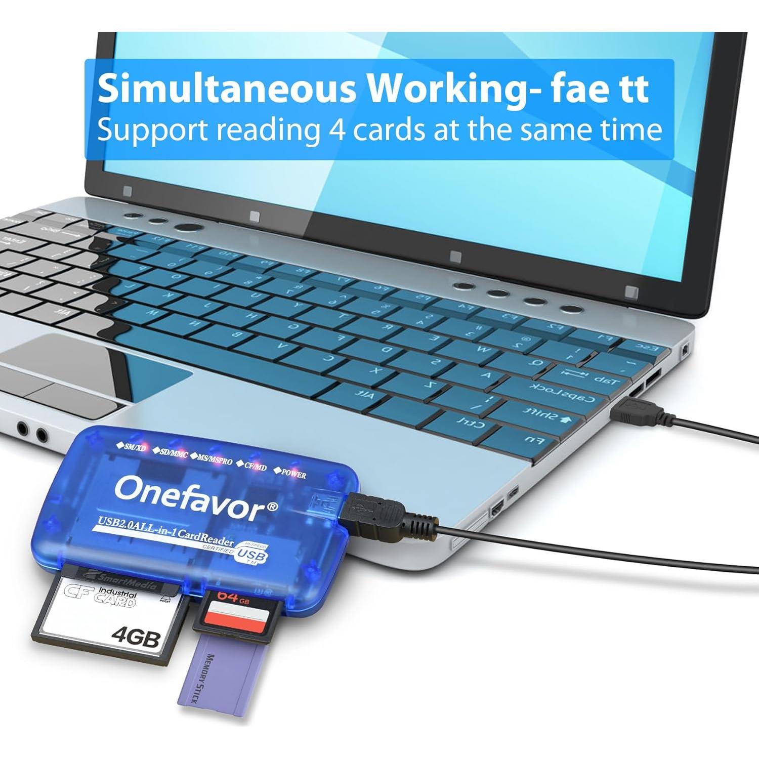 Lector de Tarjetas Multi Onefavor USB Todo en Uno 80g