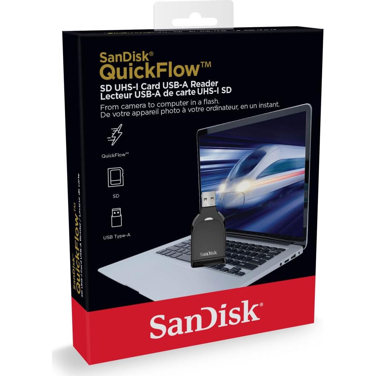 Lector USB-A SanDisk QuickFlow SD UHS-I 250MB/s Negro