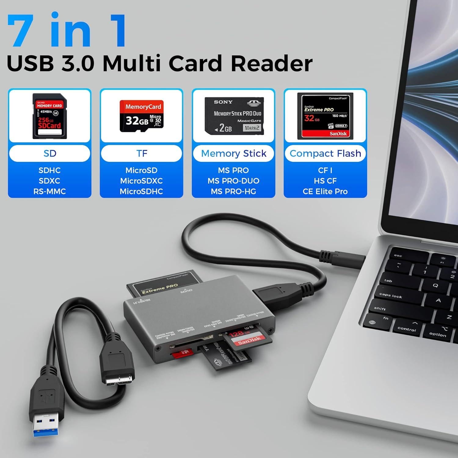 Lector de Tarjetas SD 7 en 1 Togconn USB 3.0 Alta Velocidad