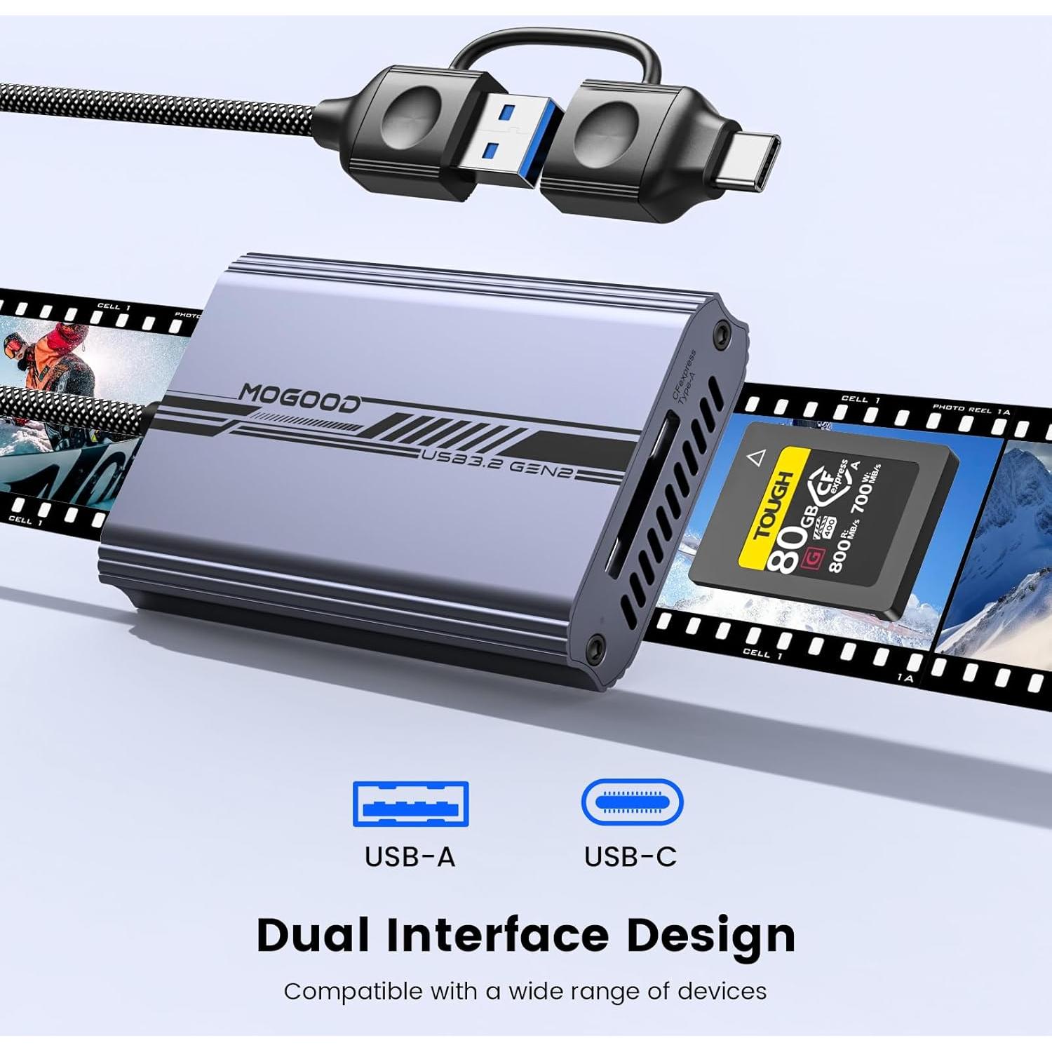 Lector de Tarjetas CFexpress Tipo A MOGOOD USB-C 10Gbps