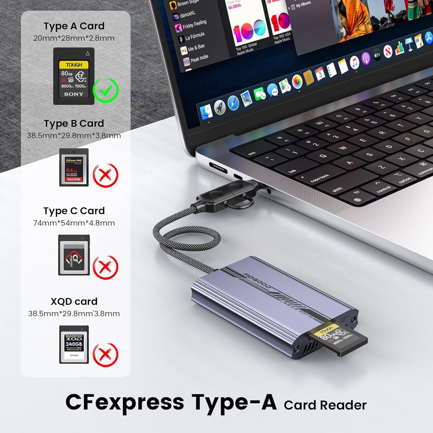 Lector de Tarjetas CFexpress Tipo A MOGOOD USB-C 10Gbps