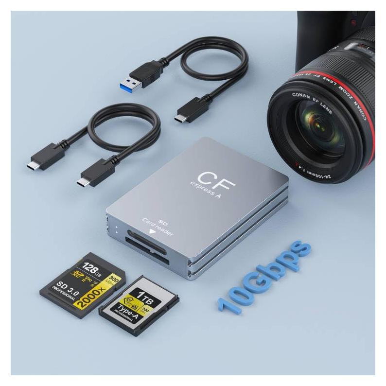 Lector de Tarjetas CFexpress Tipo A y SD Rocketek 10Gbps