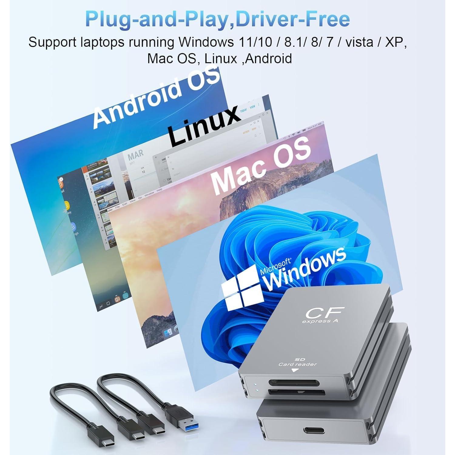 Lector de Tarjetas CFexpress Tipo A y SD Rocketek 10Gbps